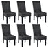 Swen Studio -  Dining Chairs 6 pcs Black Kubu Rattan and Mango Wood